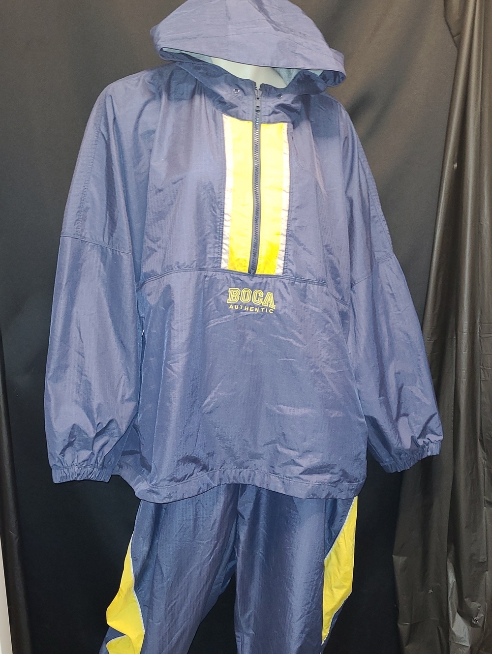 Boca Authentic Navy & Yellow Windbreaker Pullover